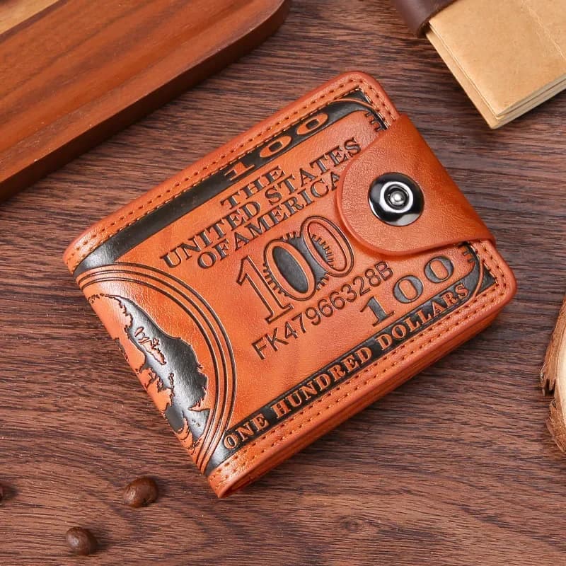 Men's Wallets Dollar PatternWallet Male Leather Walet Photo Card HolderFashion Large Capacity Wallet Purse Bag
