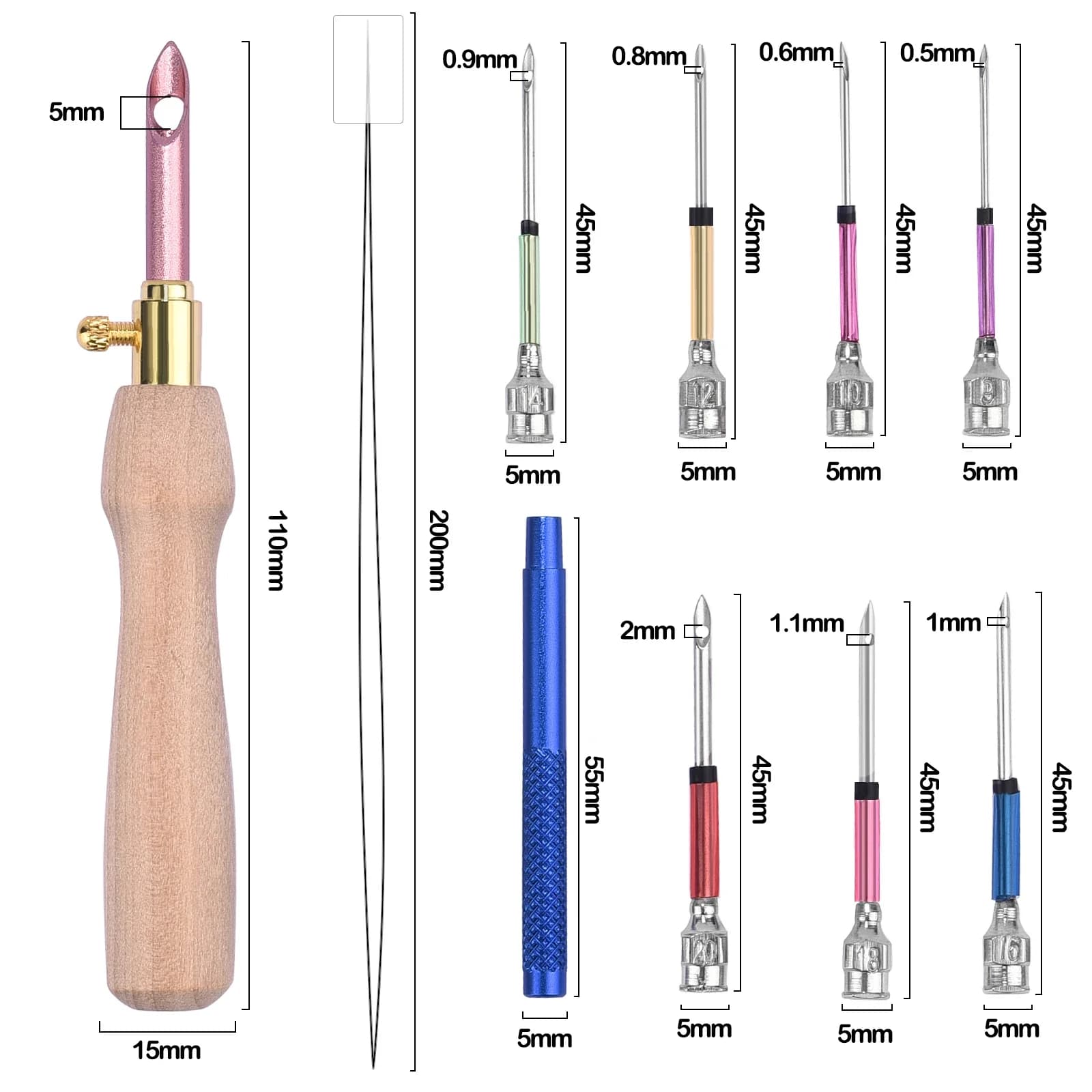 Punch Needle Beginners Supplies Kit Adjustable Rug Hooking Poke Magic Embroidery Needle Pen Tool For Cross Stitch DIY Craft Kit