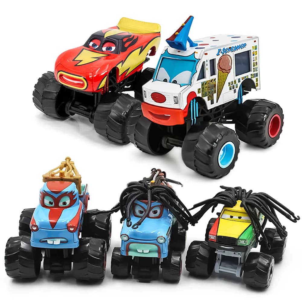 Diseny Cars Toy Monster Truck Tormentor Mater Frightening McMean Lightning McQueen I-Screamer Rastacarian Wrestler Model Toy Car