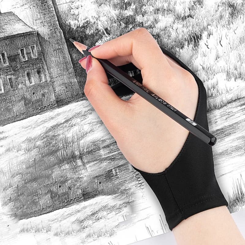 Painting Anti-stain Anti-abrasion Anti-sweat Anti-dirt Sketch Oil Painting Two-finger Art Hand-drawn Painting Gloves