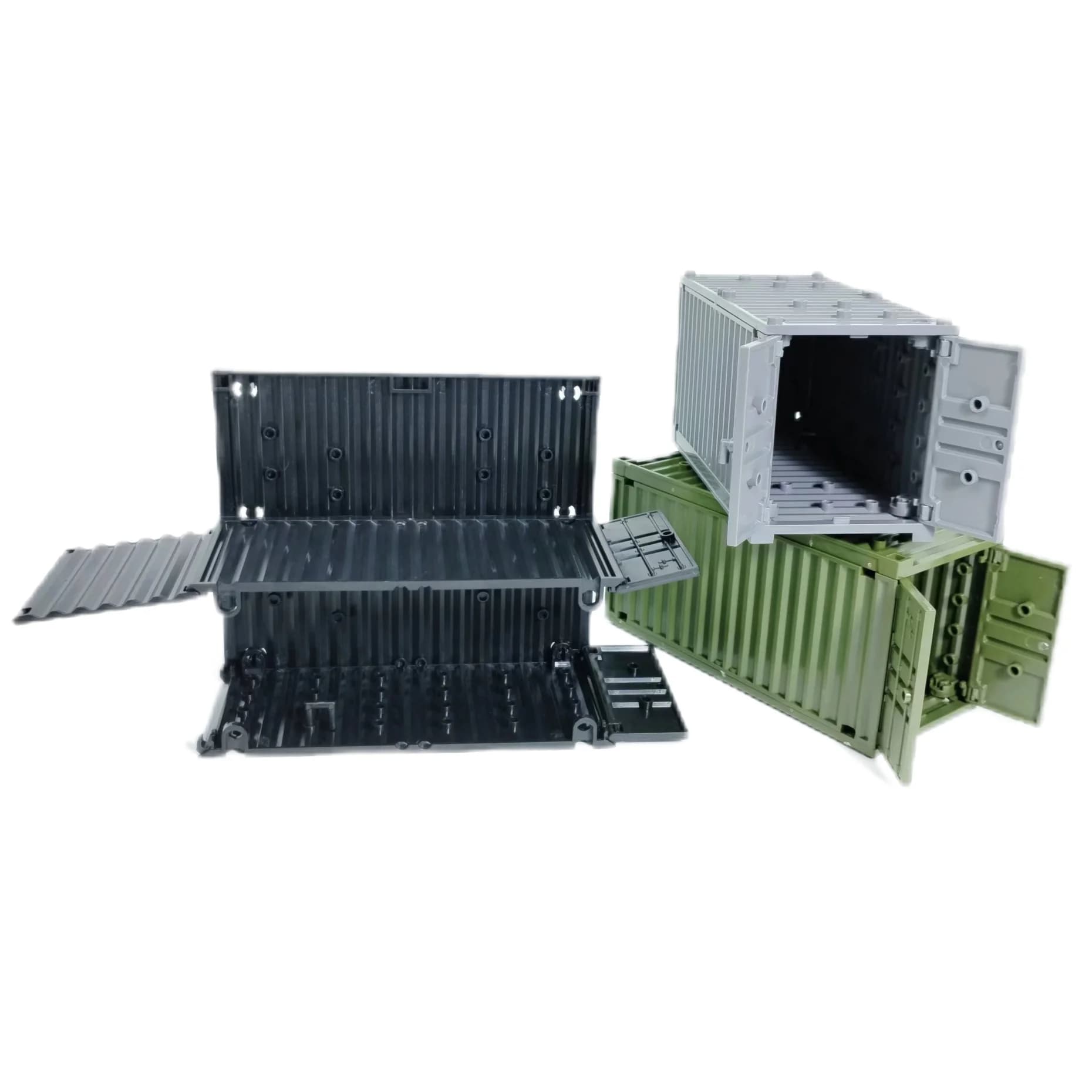 Military Container Model Model Building Blocks MOC Toys Transformable Technical Bricks Creative DIY Pretend Toys