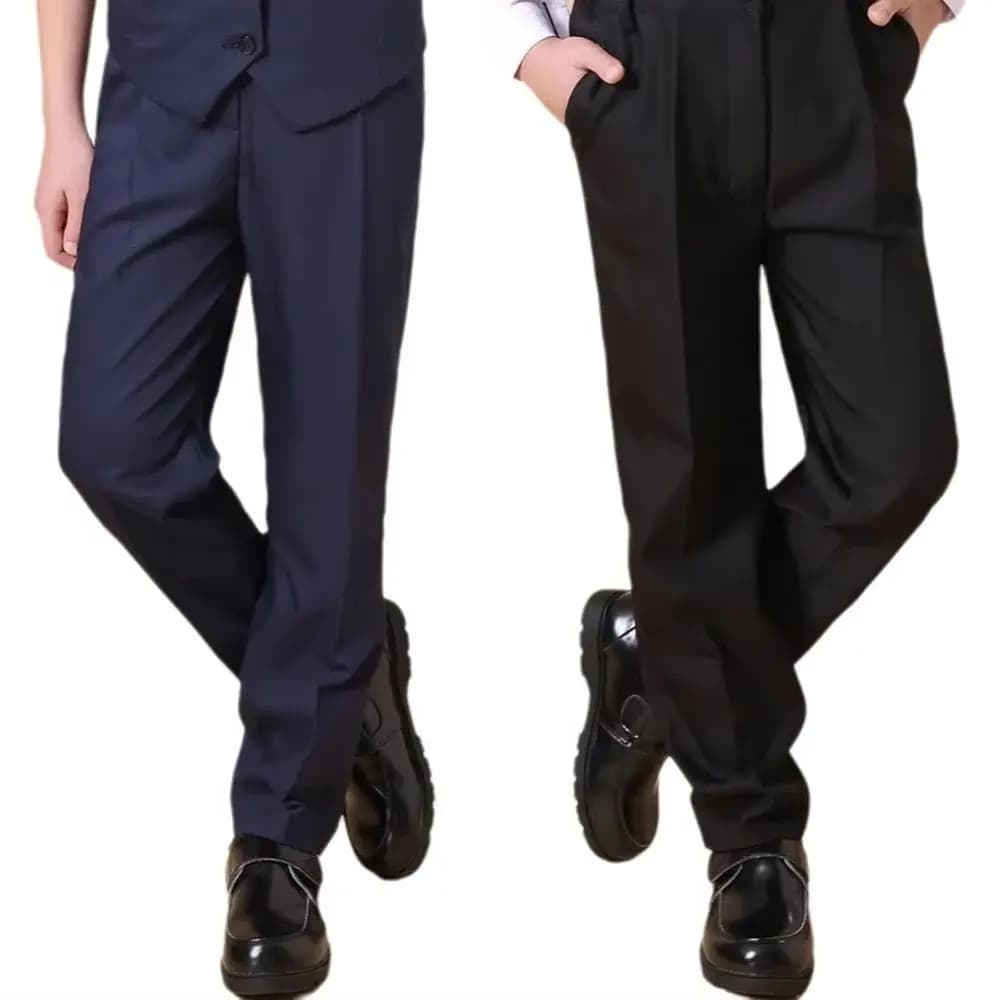 Boys Girls Pants School Pants Black School Pants Performance Clothes Children'S Baby Boy Uniform Preppy Style Long Trousers