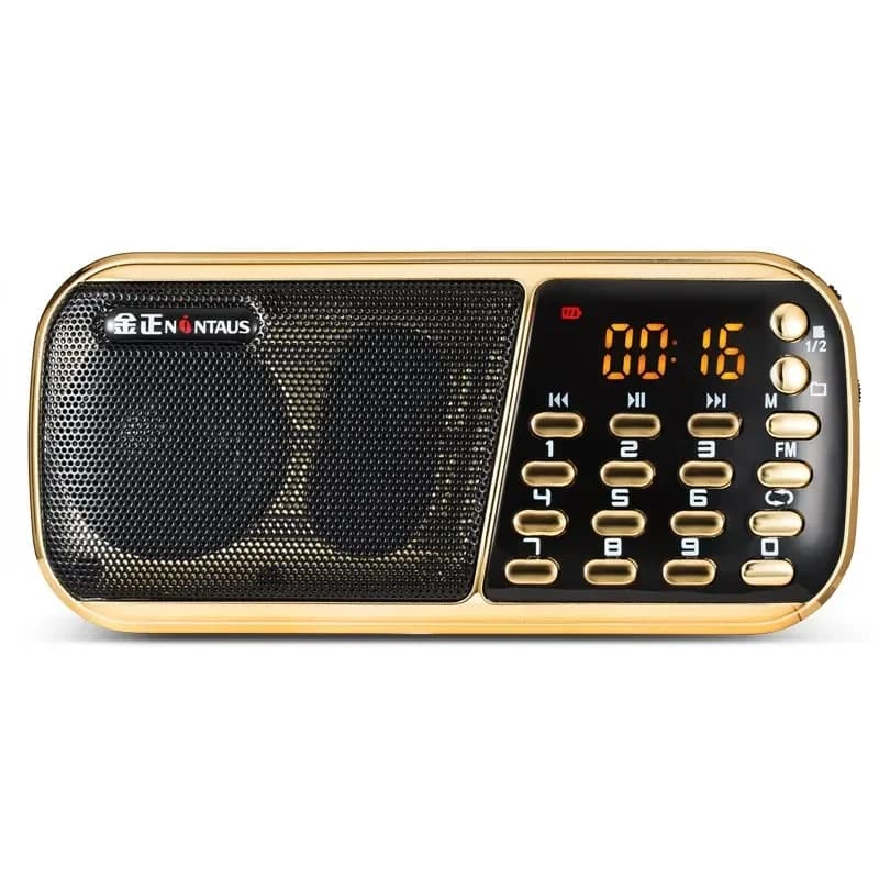 B853 Portable Small Audio Old Man Portable FM Radio MP3 Format Player Supports Dual TF Card U Disk and External Mini Audio Radio