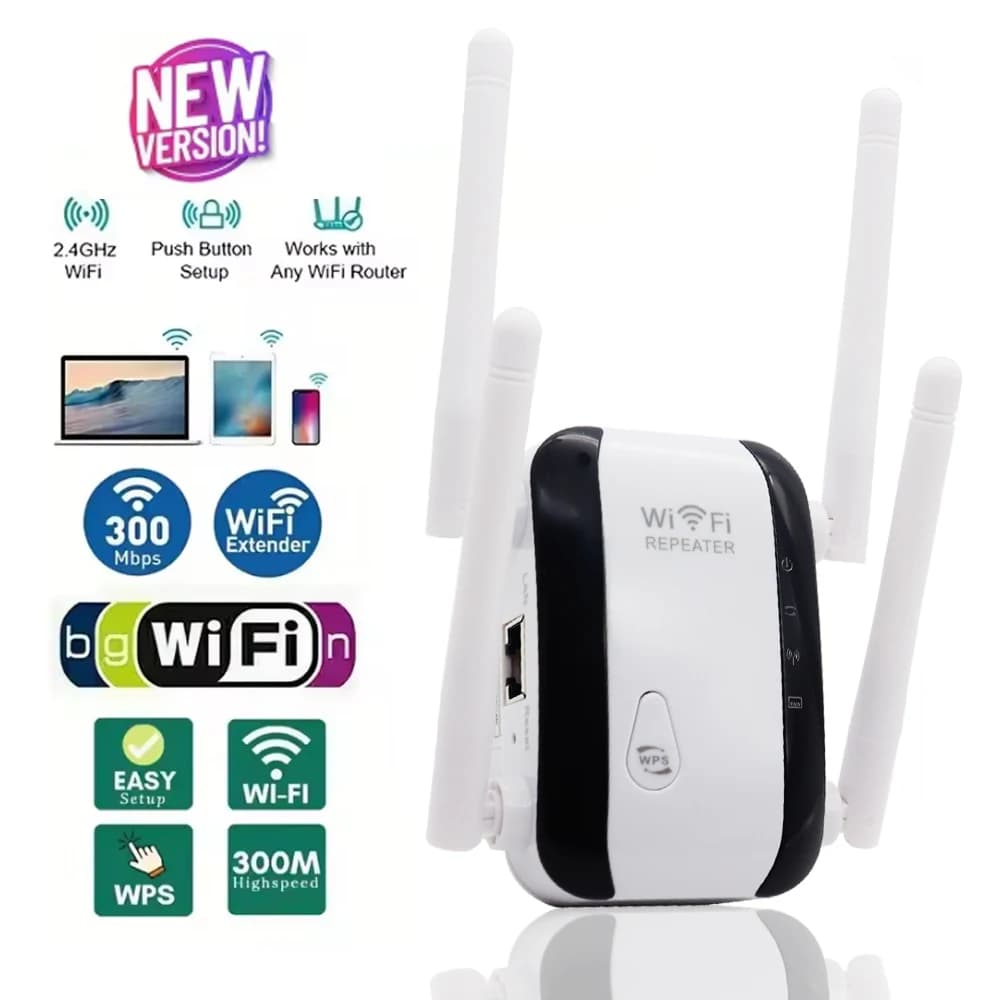 Wifi Repeater with antenna Wireless Signal Amplifier Extended Network Enhancer EU US Home Router 300m Through The Wall Bedroom