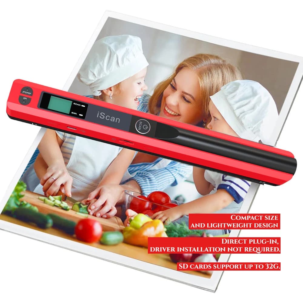 Portable Handheld iScan A4 Scanner 900DPI HD Mini Scanner for School Home Business Scan USB Type-C Document Photos Scanners