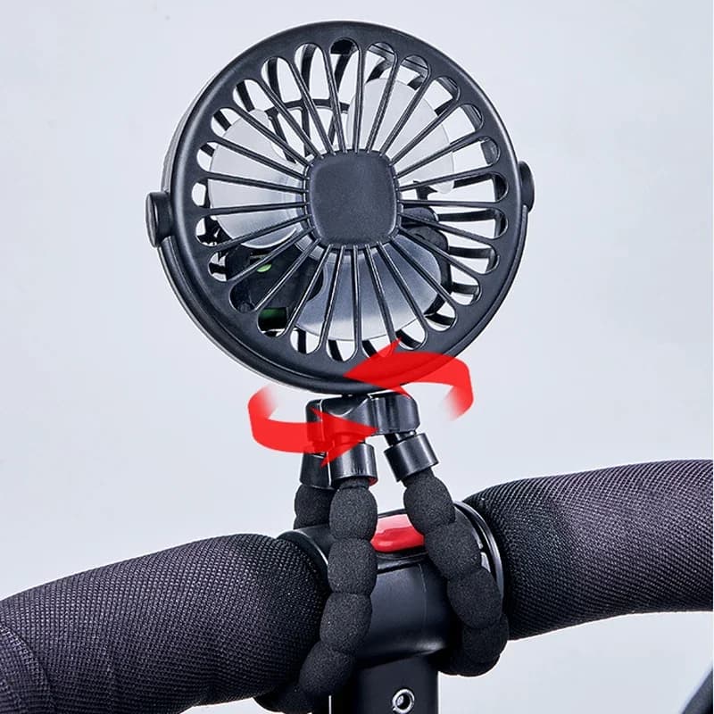 3 Speeds Baby Stroller Fans for Pram Summer Portable Outdoor Fan Clip on Cart USB Rechargeable Mini Handheld Electric Fan