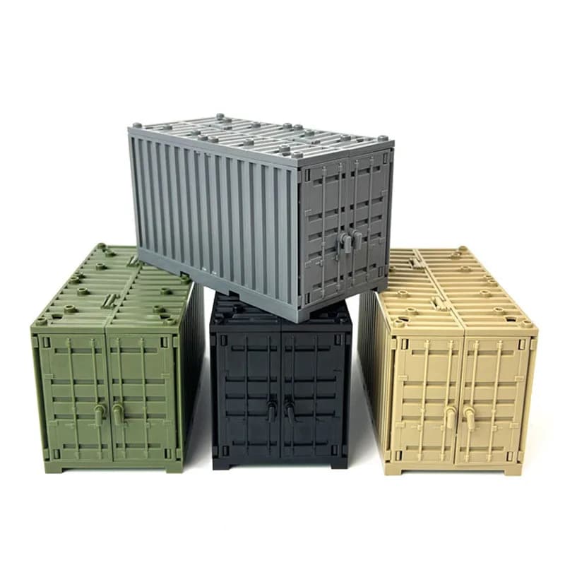 Military Container Model Model Building Blocks MOC Toys For Kids Transformable Technical Bricks Creative DIY Pretend Toys