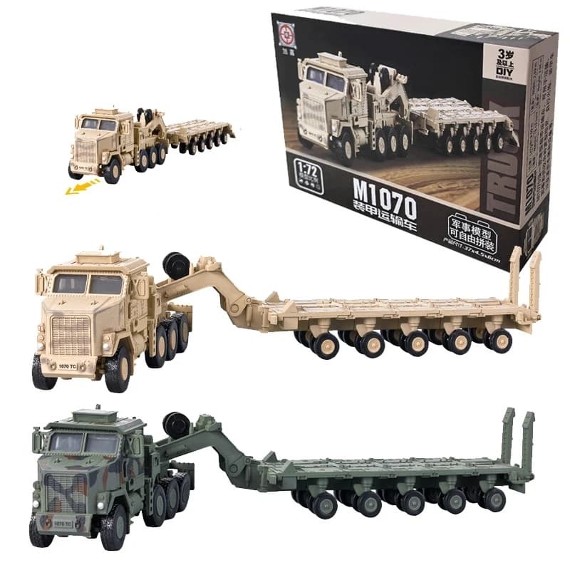 1:72 Creative Military Series Building Blocks Armored Transport Vehicle Green/Yellow M-Track Model Toys For Kids Christmas Gifts