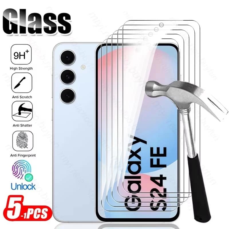 5-1Pcs 9H Premium Tempered Glass for Samsung Galaxy S24 FE 5G S24FE S25FE S25 FE Phone Screen Protector Explosion-Proof HD Film