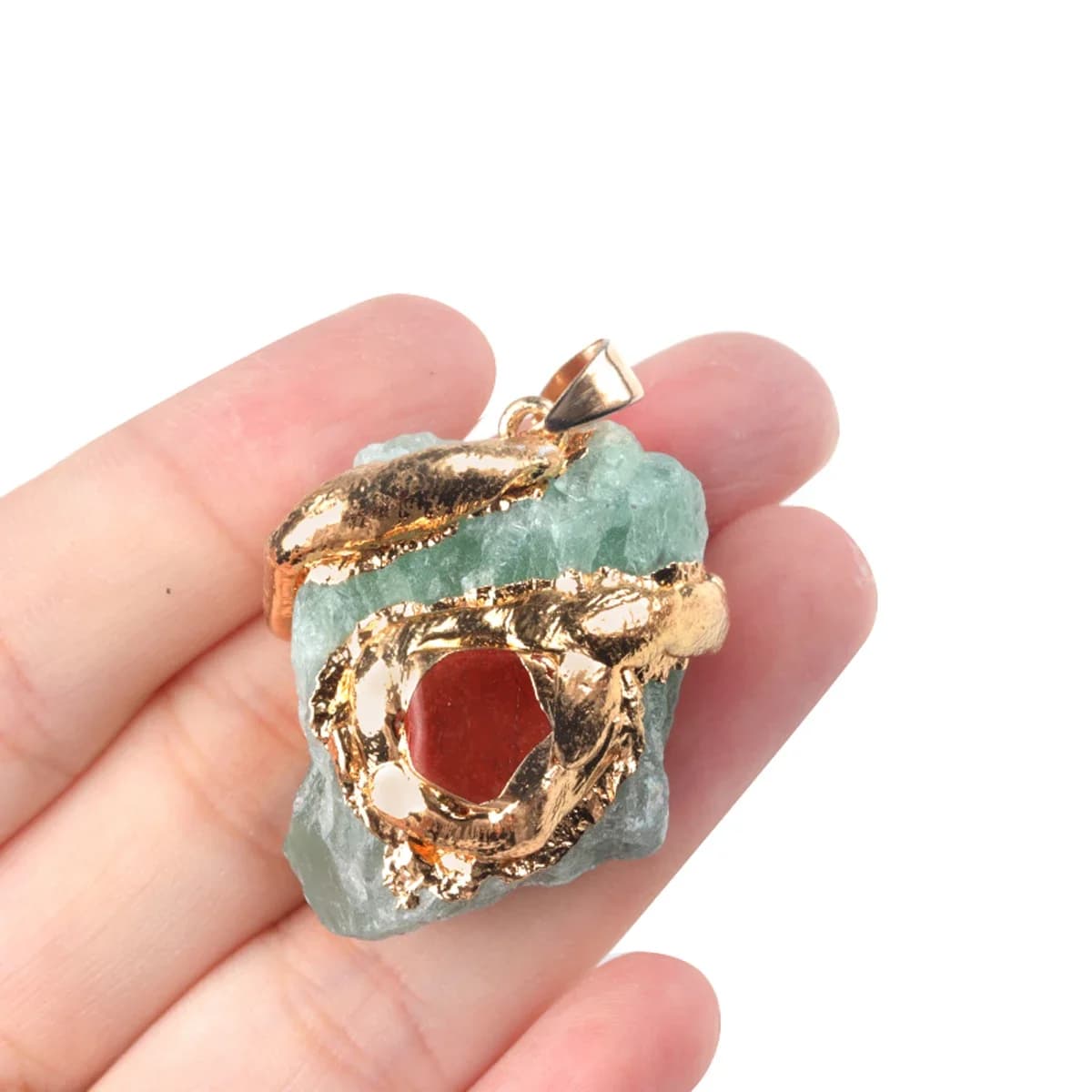 25x30-35x40mm Gemstone Setting Natural Rough Irregular Stone Necklace Pendant Without Chain Jewelry Make DIY Necklace Accessory