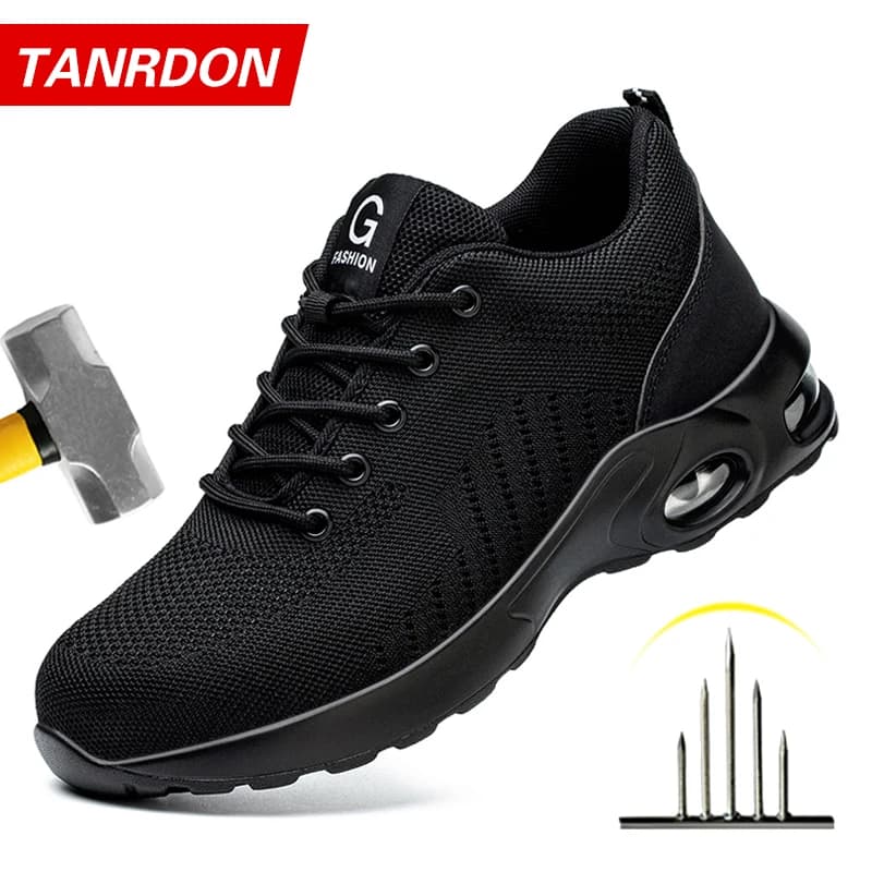 New Styles Men Safety Boots With Steel Toe Cap Anti-smash Work Sneakers Safety Shoes Men IndestructibleWork Boots Tactical Boots