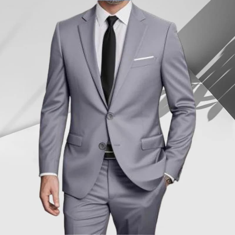 Men's Slim Fit Two-Piece Suit Set Casual Business Formal Wedding Groomsmen High-End Sensation Polyester Fashion Urban
