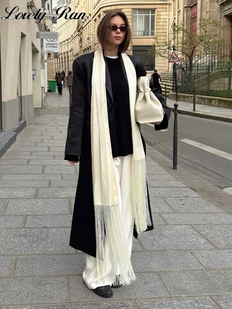 2026 Women's Scarves Fashion Solid Fringe All-match Female Versatile Accessories Premium Feel Lady Tassel Long Couple Scarf