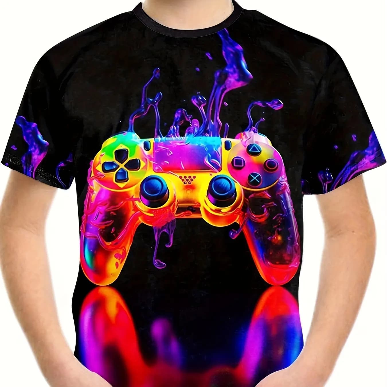 T-Shirts for Boys Short Sleeve 3D Gamepad Print Kids Summer Clothes Casual Fashion O-Neck Boys Tshirt Tops Children's Clothing