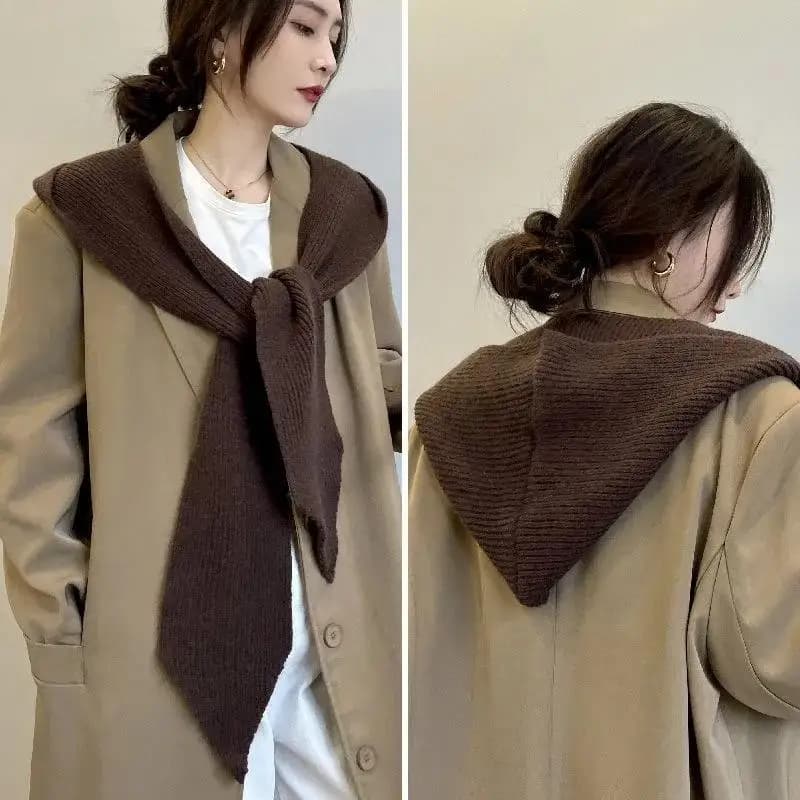 Women's Hat Scarf Set Women Bonnet Balaclava Korean Ins Beanies With Scarf Shawl Neck Warmer Coat Faux Collar Accessories.