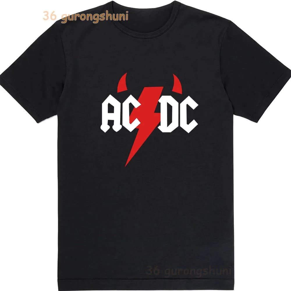 Boys T Shirt For Girls summer Tops ACDC print Graphic Tee Baby Short Sleeve Children clothing Kids black Clothes boy t-shirts