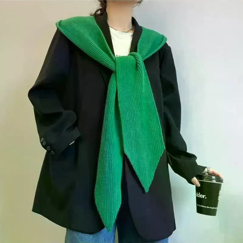 Women's Hat Scarf Set Women Bonnet Balaclava Korean Ins Beanies With Scarf Shawl Neck Warmer Coat Faux Collar Accessories